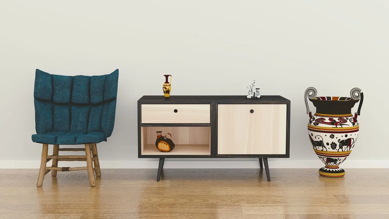Mueble funcional de madera en una estancia